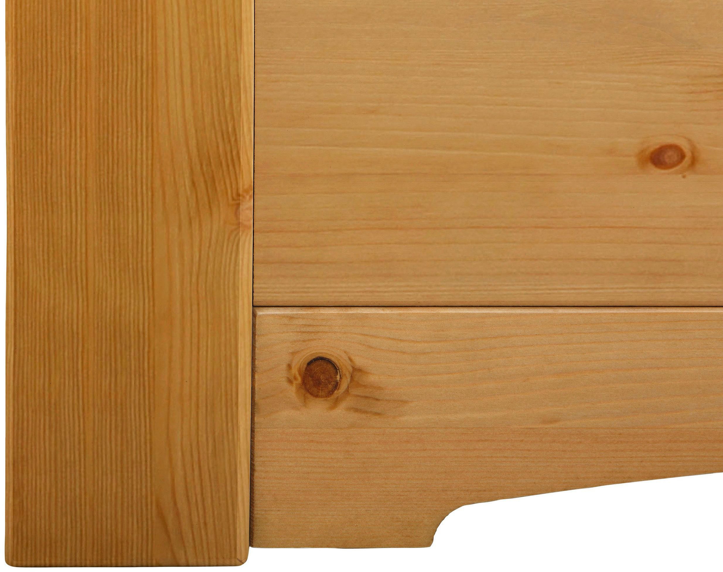 OTTO home Massivholzbett Konrad, hohe Belastbarkeit! FSC® zertifiziertes Massivholz (Breite/Belastbarkeit 180cm/220 KG, 140cm/180 KG), aus massivem Kiefernholz, FSC®-zertifiziert, INKLUSIVE Rollrost