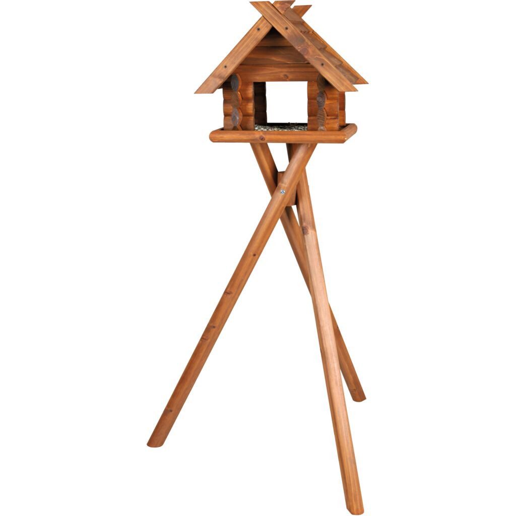 TRIXIE Vogelhaus Blockhaus zur Wildvogelfütterung - braun - 47 × 40 × 36 cm/1,40 m