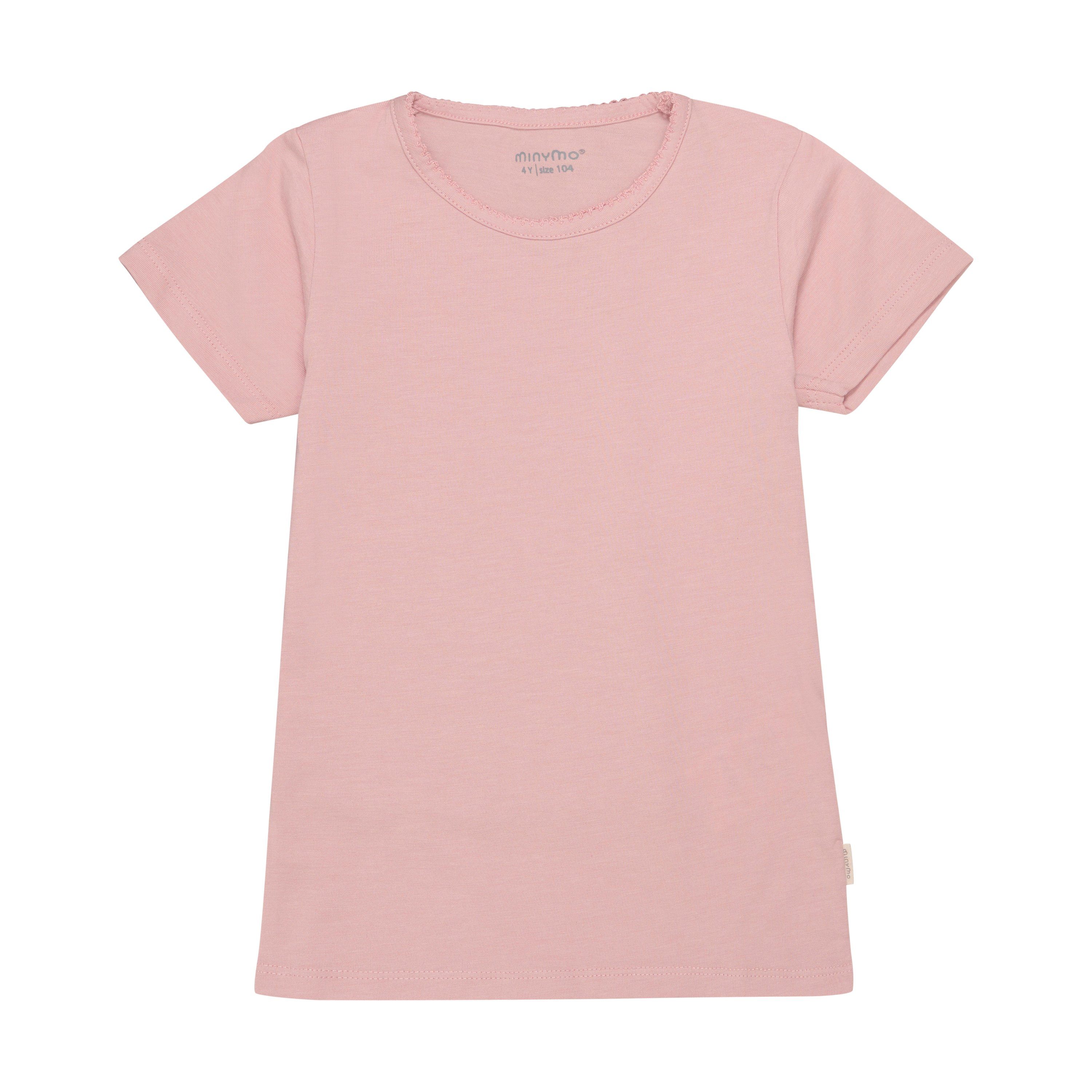und Kurzarmshirt Rose - Misty T-Shirt Print (2-pack) - mit 2er-Pack MIBasic 3933 T-shirt Basic Minymo - MINYMO (524) 33
