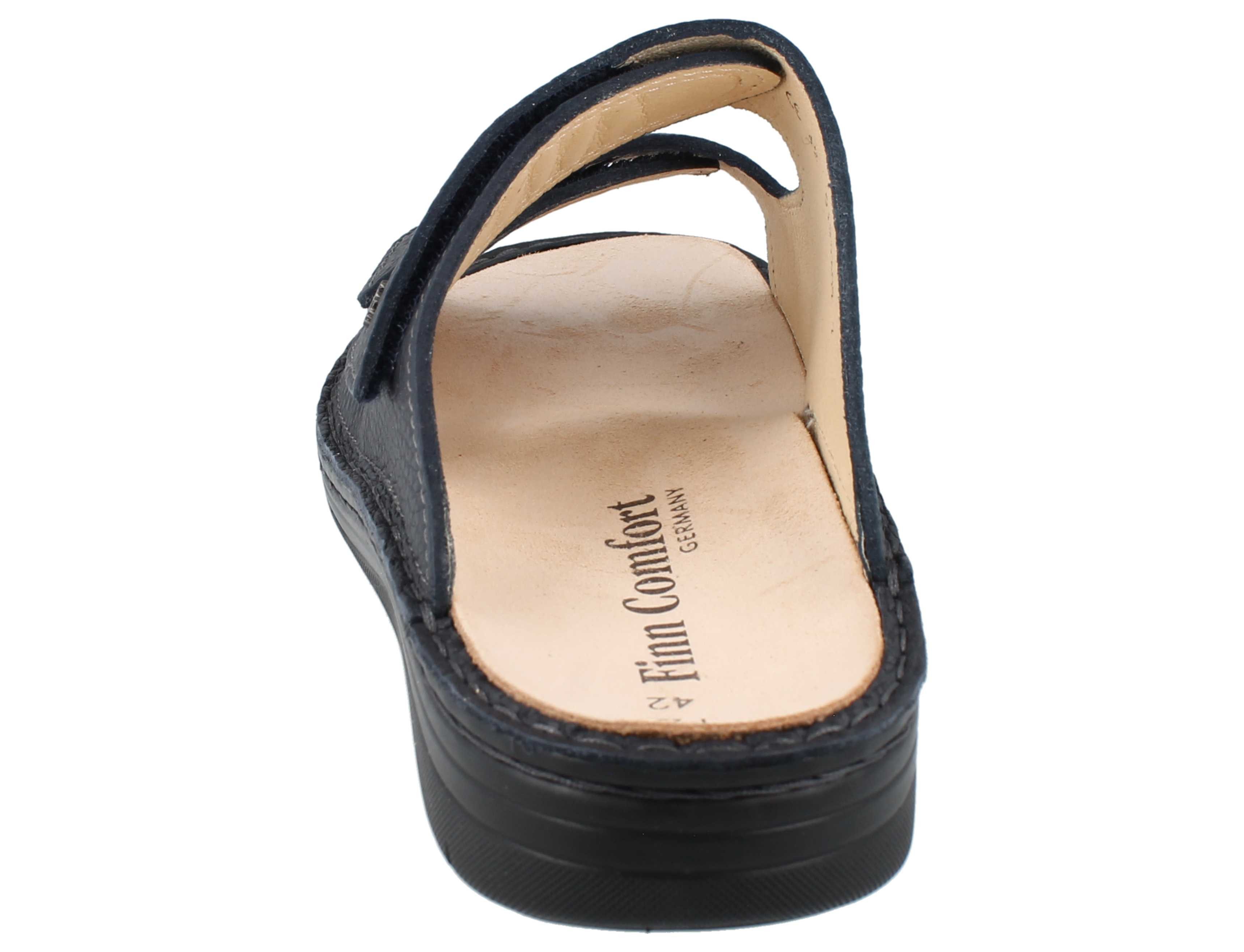 Finn Comfort FINN COMFORT Paterna Herren Pantolette blau Glattleder genarbt - Hausschuh Wechselfußbett