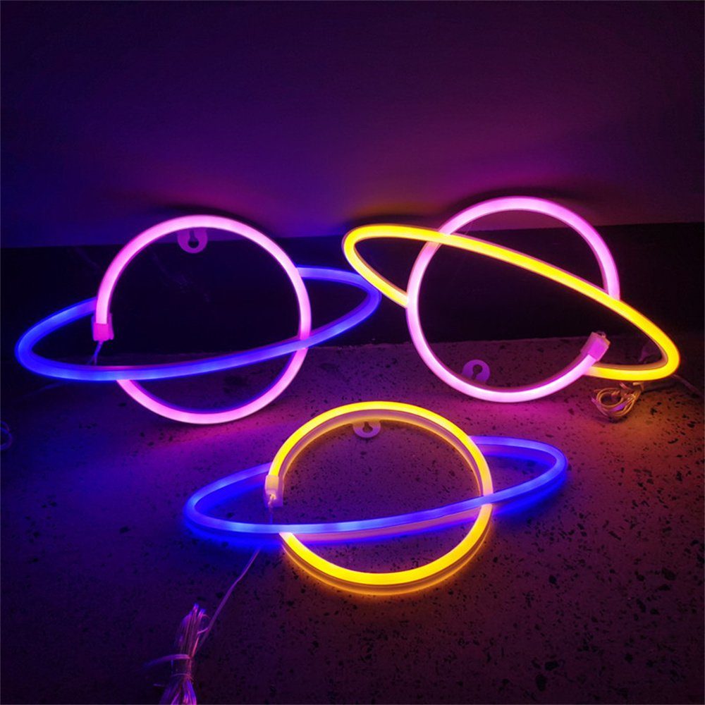 Planet Tischlampe Neonlicht Oneid und USB/Batterie Nachtlicht Sockel A02 LED LED Stripe