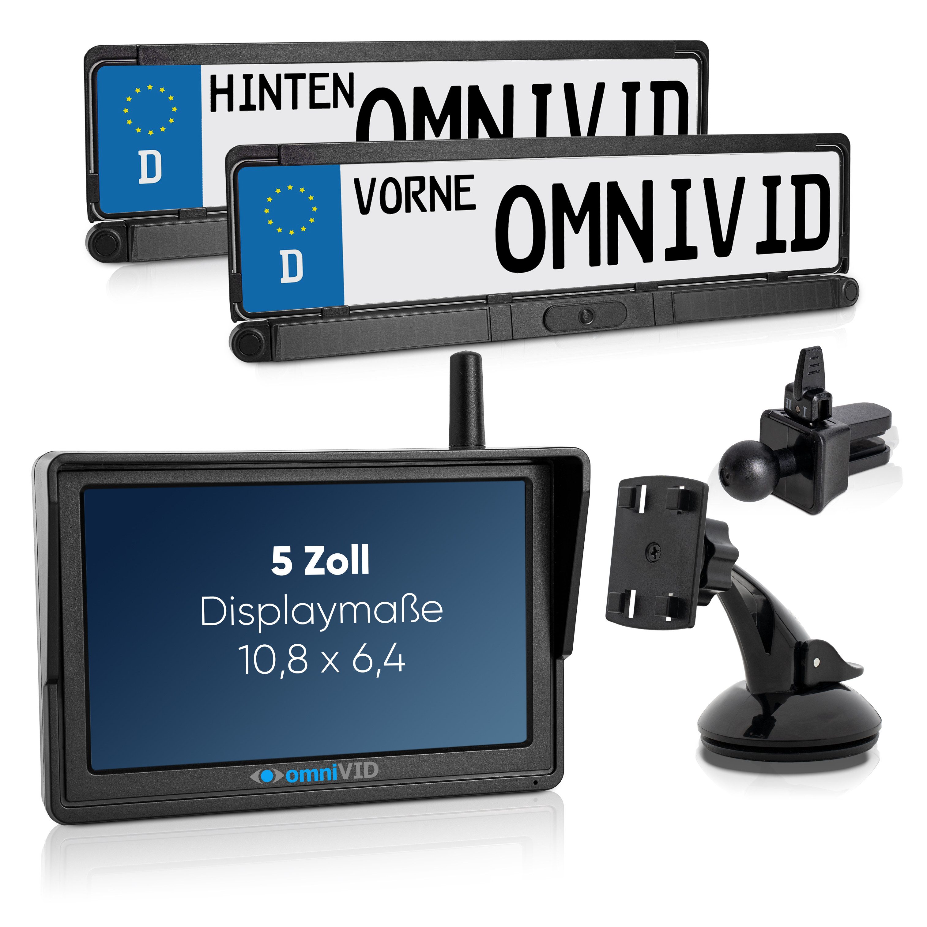 omniVID® Solar Rückfahrkamerasysteme Kabellos 4,3" oder 5" Monitor Rückfahrkamera