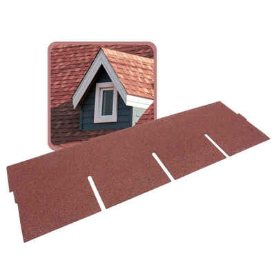 DAPRONA Dachschindeln Dachschindeln Rechteck 1m x 32cm, Rot, (20-St), Bitumenschindeln für Gartenhaus, Carport