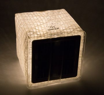 Solight Design LED Solarleuchte SolarPuff faltbare Solarlampe mit Lichtsensor, Tageslichtsensor, LED fest integriert, Warmweiß