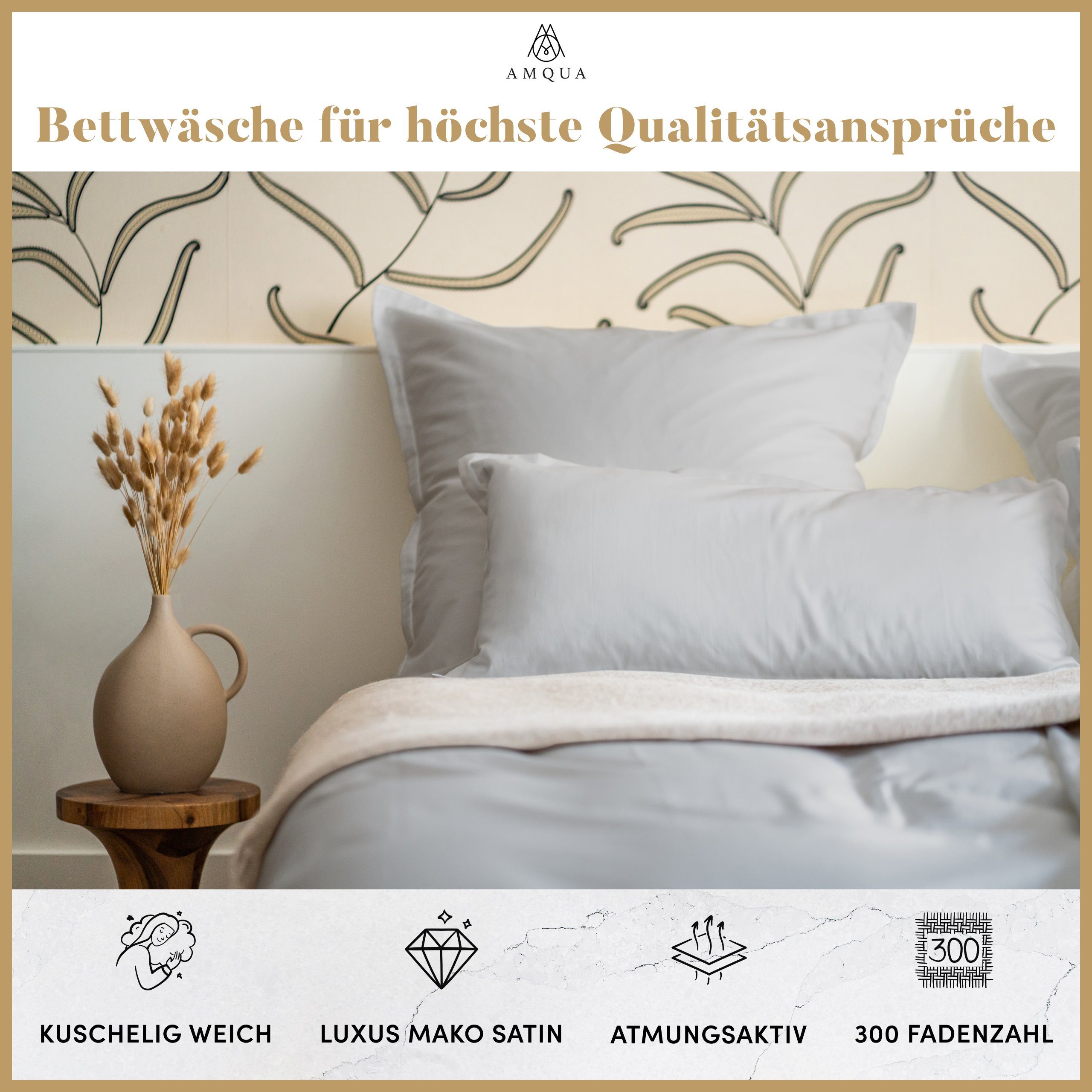 Amqua Kissenbezüge Mako Satin 2er Set günstig online kaufen