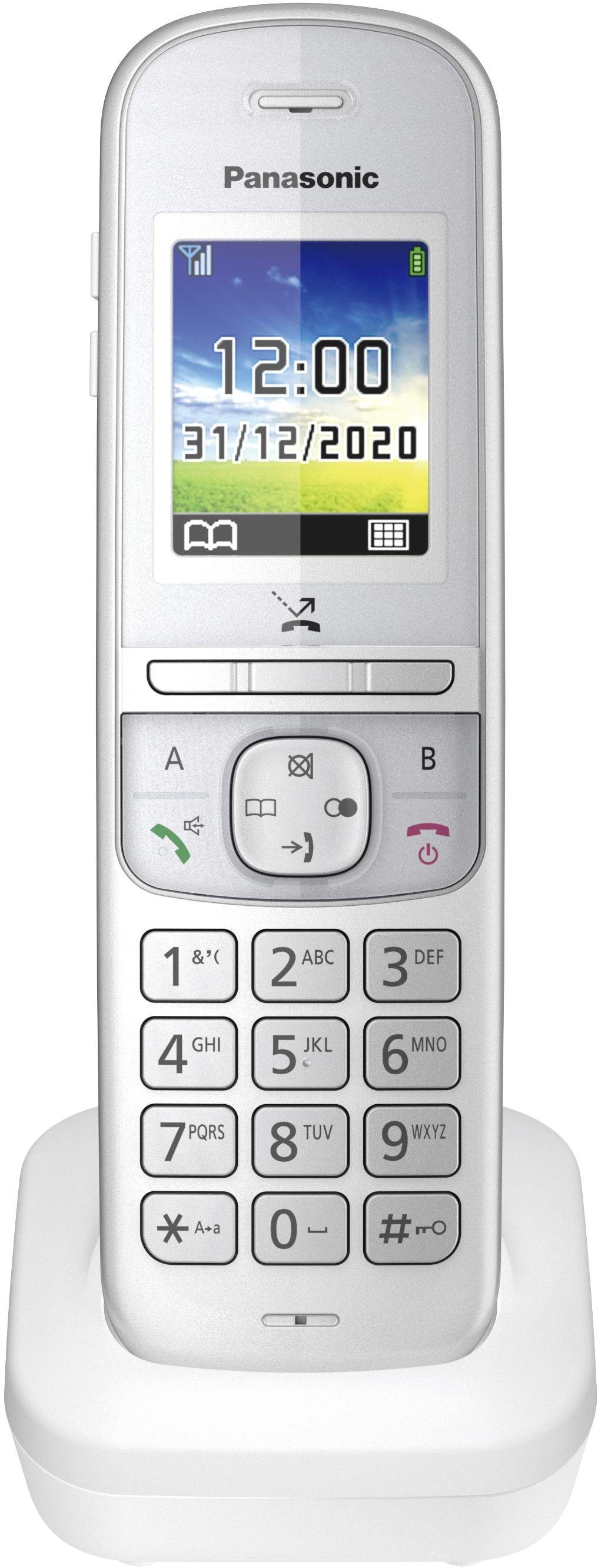 DECT-Telefon (Mobilteile: Panasonic Schnurloses perlsilber KX-TGH710 1)