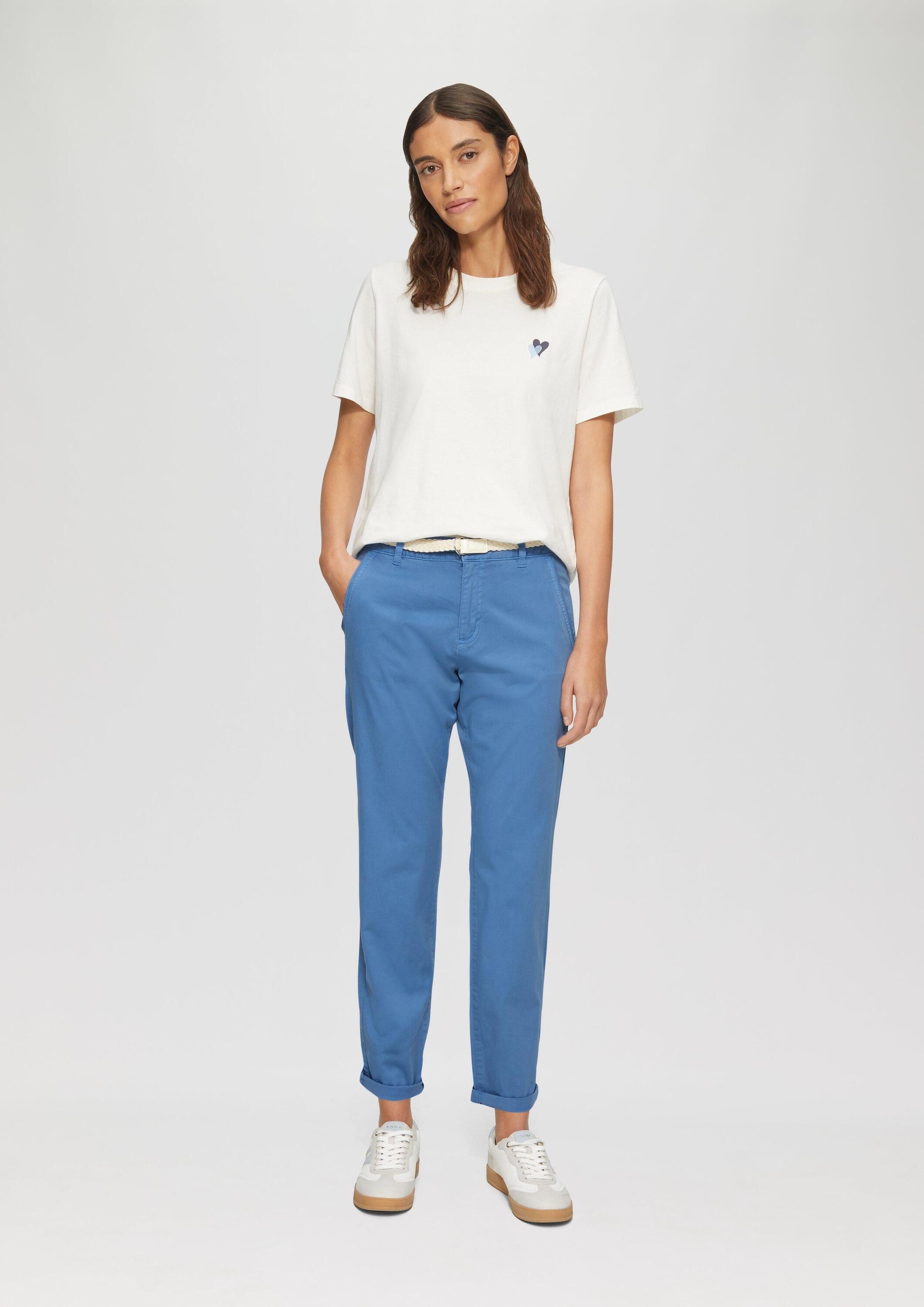 s.Oliver Chinos Hose CHINO Chino mit geflochtenem Gürtel und Garment Dye günstig online kaufen