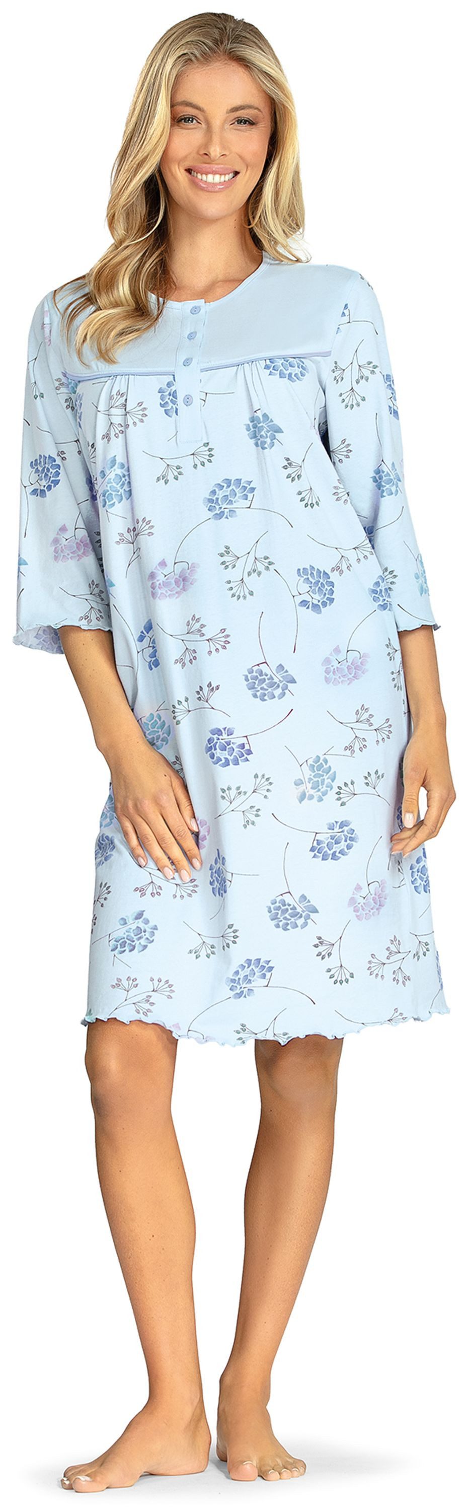comtessa Nachthemd Mellow Luxe (Set, 1-tlg., 1-teilig) Damen Sleepshirt ca.100cm Schlafshirt Baumwolle geknöpft große Größen