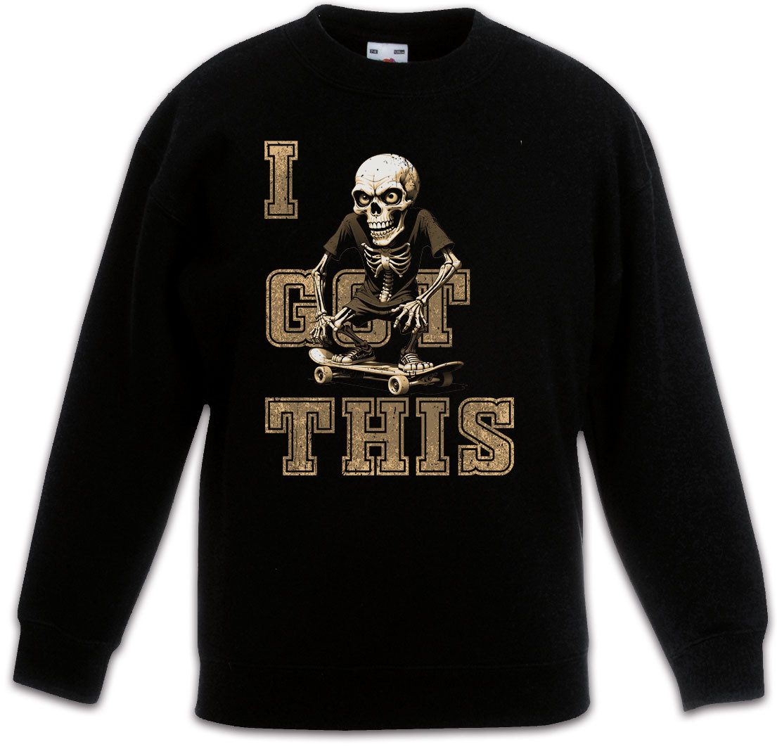 Sweatshirt Old Skate Ripper Kinderpullover Skateboard Skeleton Skull Bones Skater