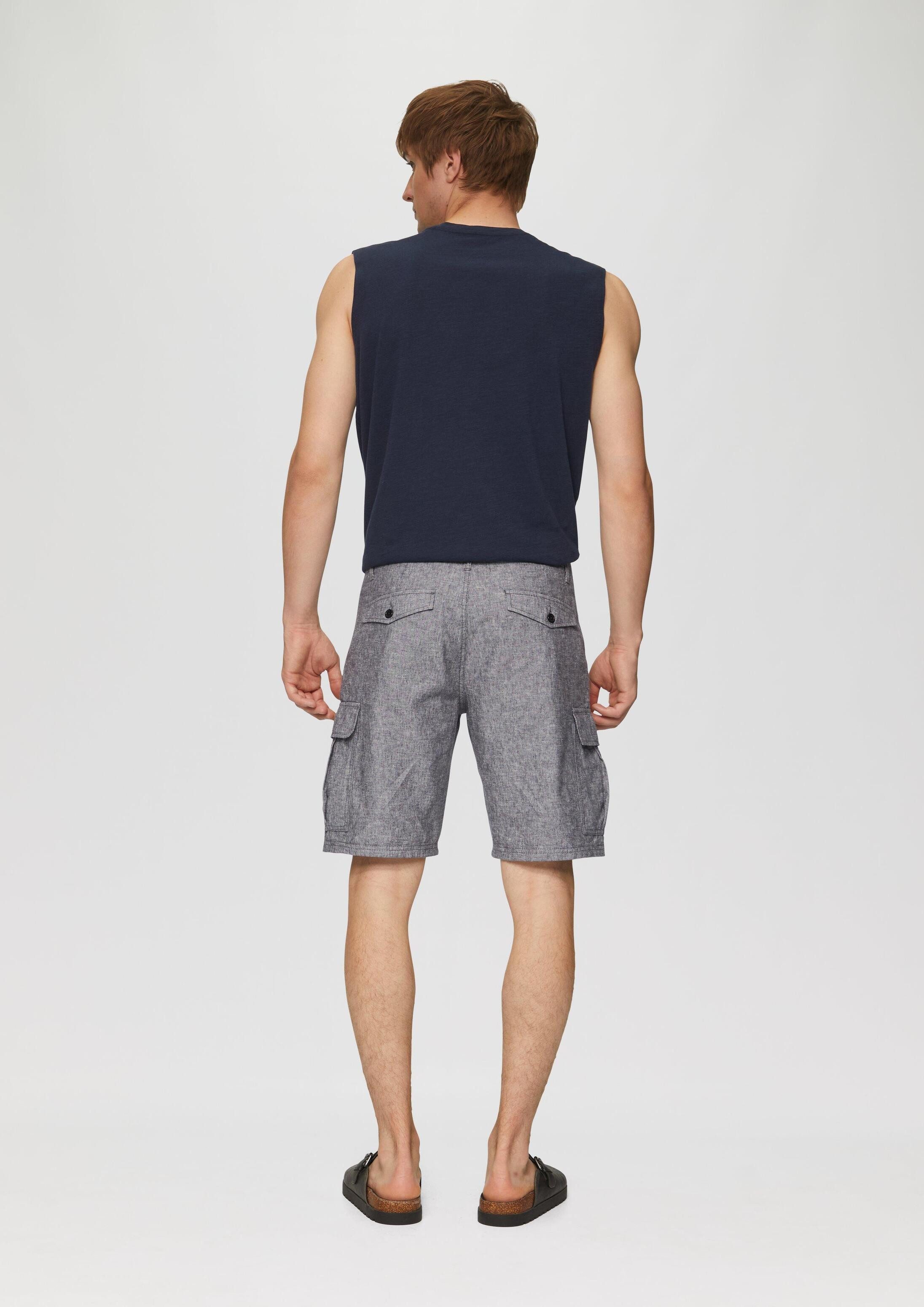 QS Shorts Hose Kurze Hose aus Leinenmix mit Cargo-Taschen