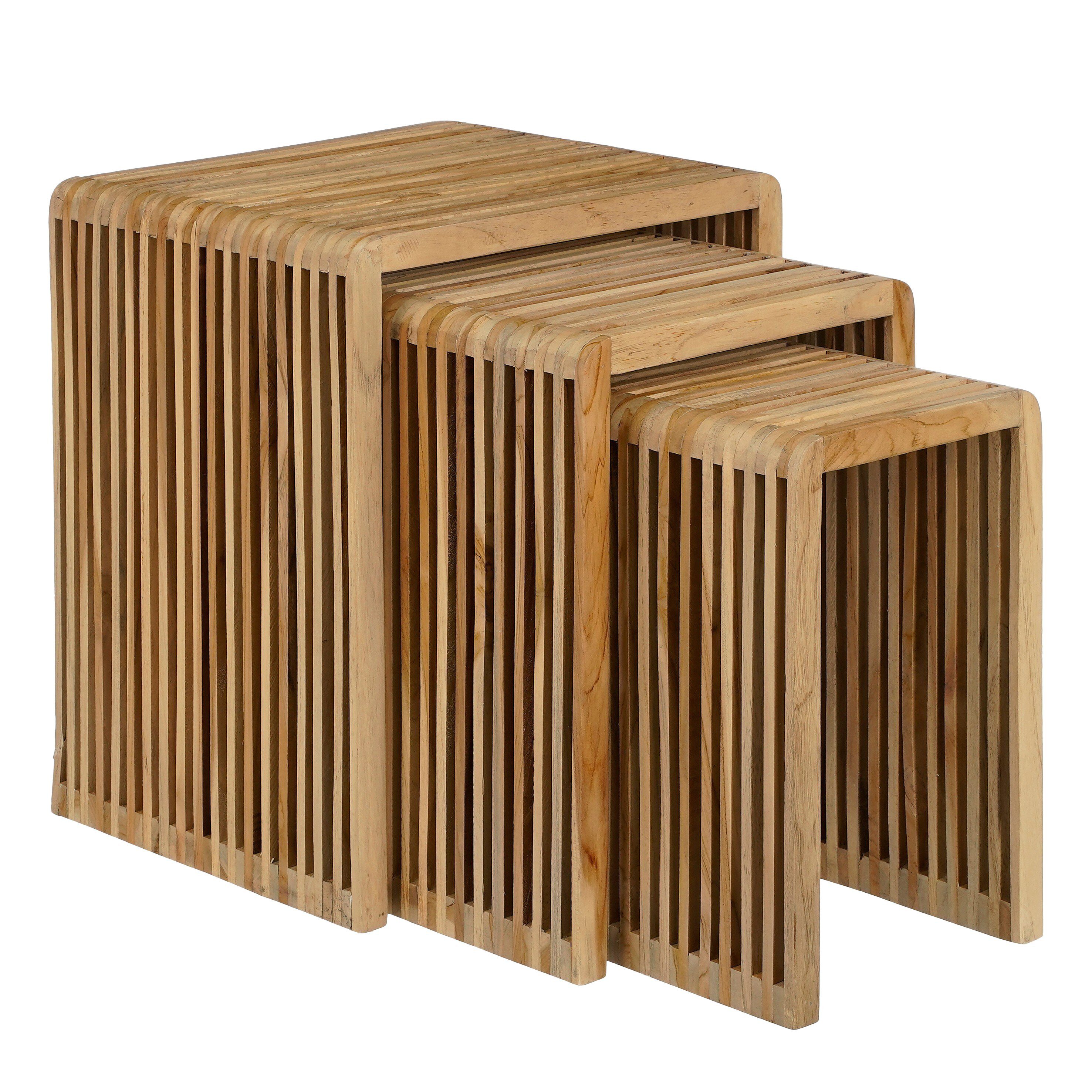 Mica Decorations Beistelltisch Mica Decorations Yonker Beistelltisch braun Satz von 3 - l44xb34xh50cm