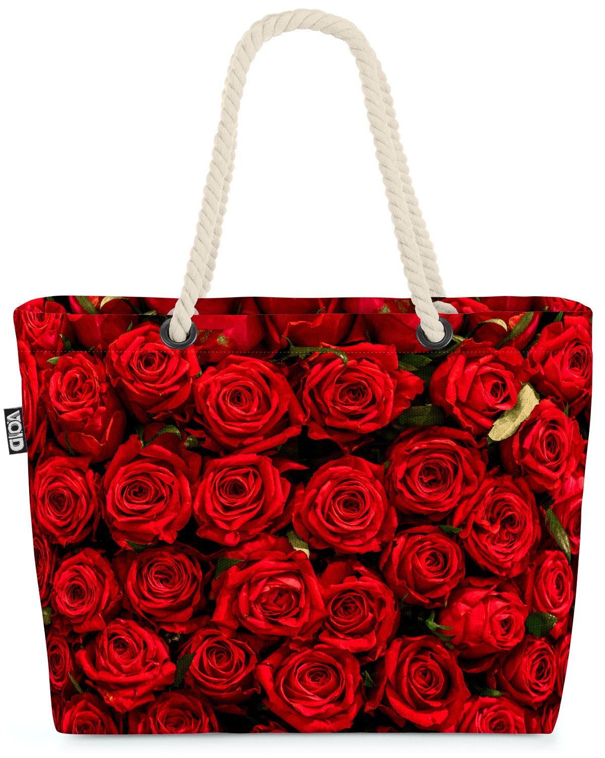 VOID Strandtasche (1-tlg), Rote Rosen Liebe Strauß Rote Rosen Liebe Strauß Blumen Blumenstrauß V