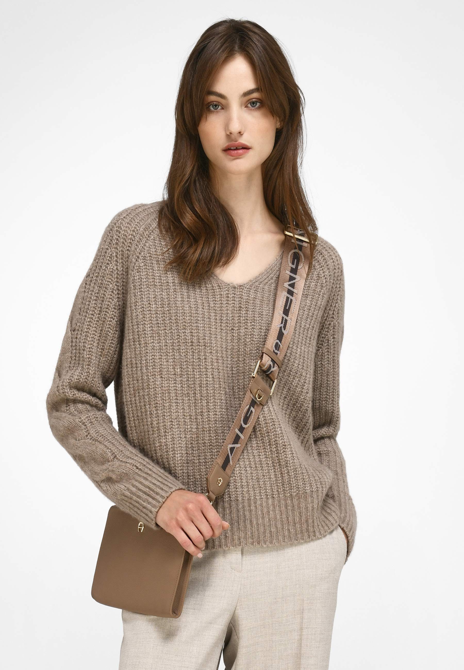 wool Berlin TAUPE-MELANGE Strickpullover Fadenmeister