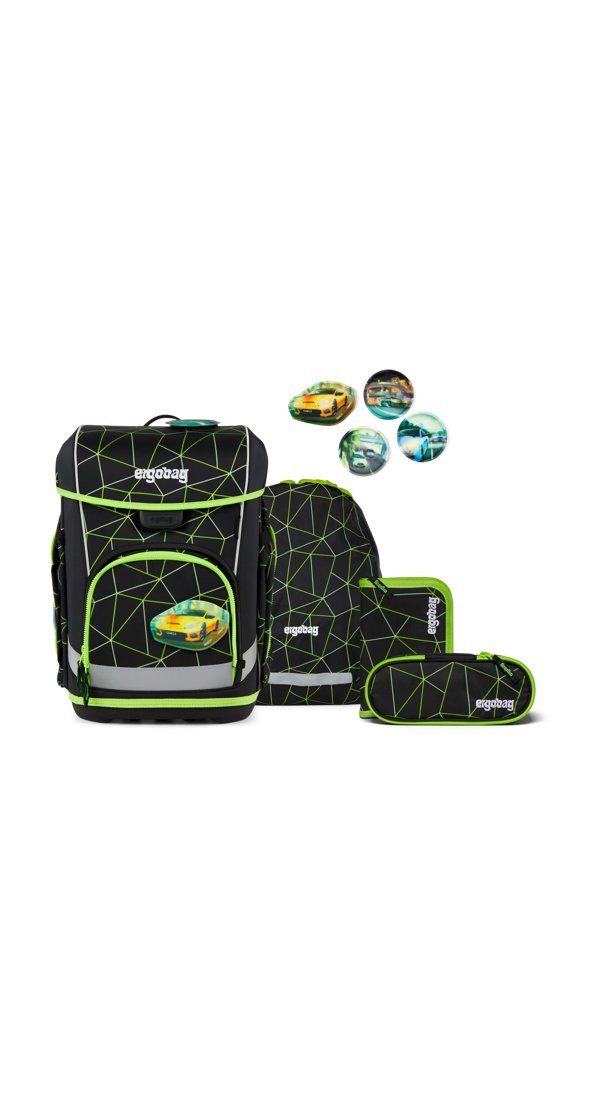 ergobag Schulranzen cubo light Set (5-tlg., 5-teiliges Set), wiegt nur 780g
