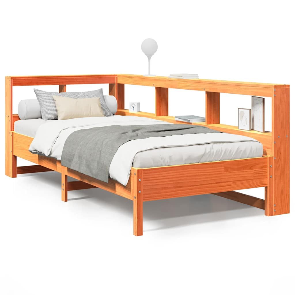 vidaXL Bett Massivholzbett mit Regal ohne günstig online kaufen