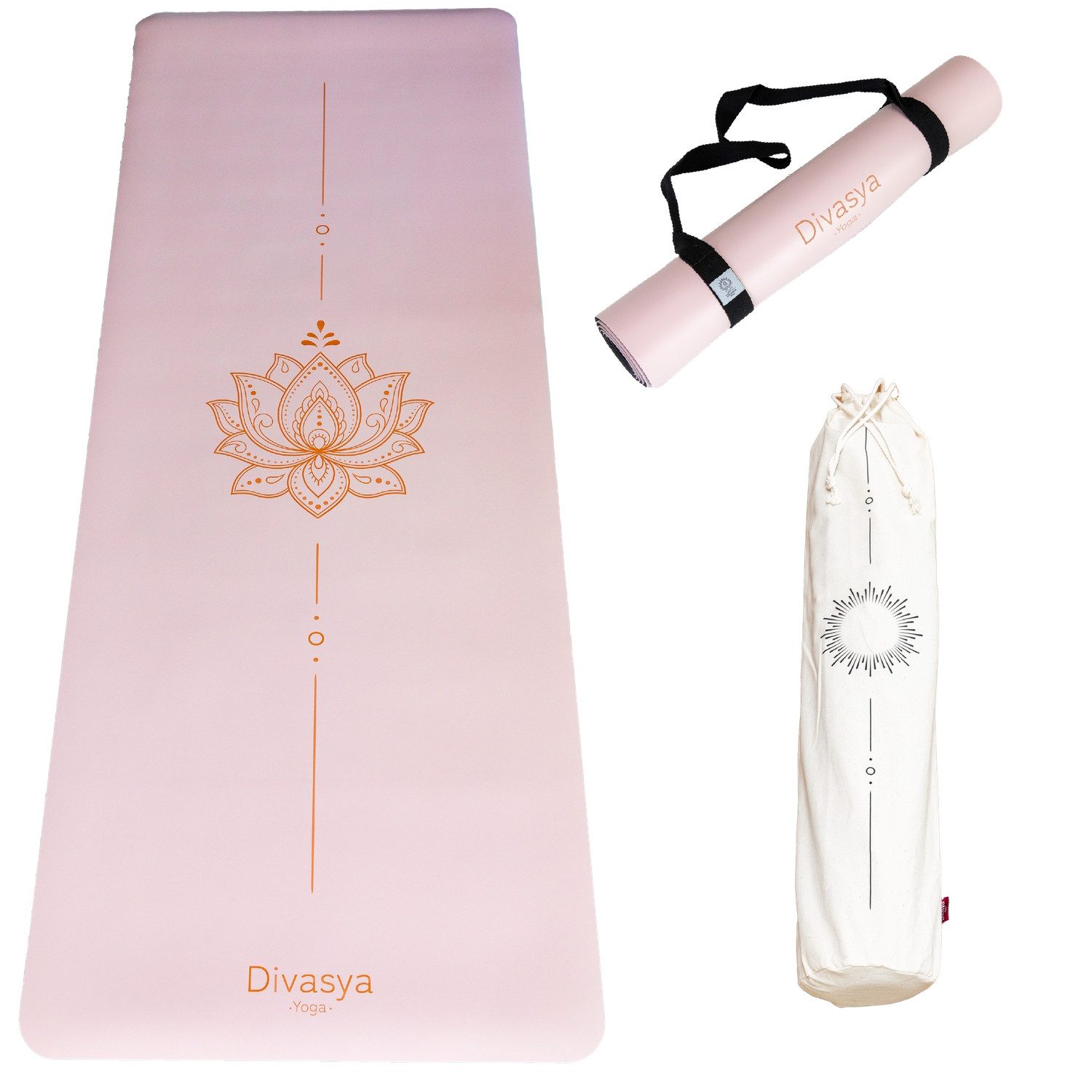 DIVASYA Yogamatte rutschfest, Naturkautschuk, japanische grip Oberfläche