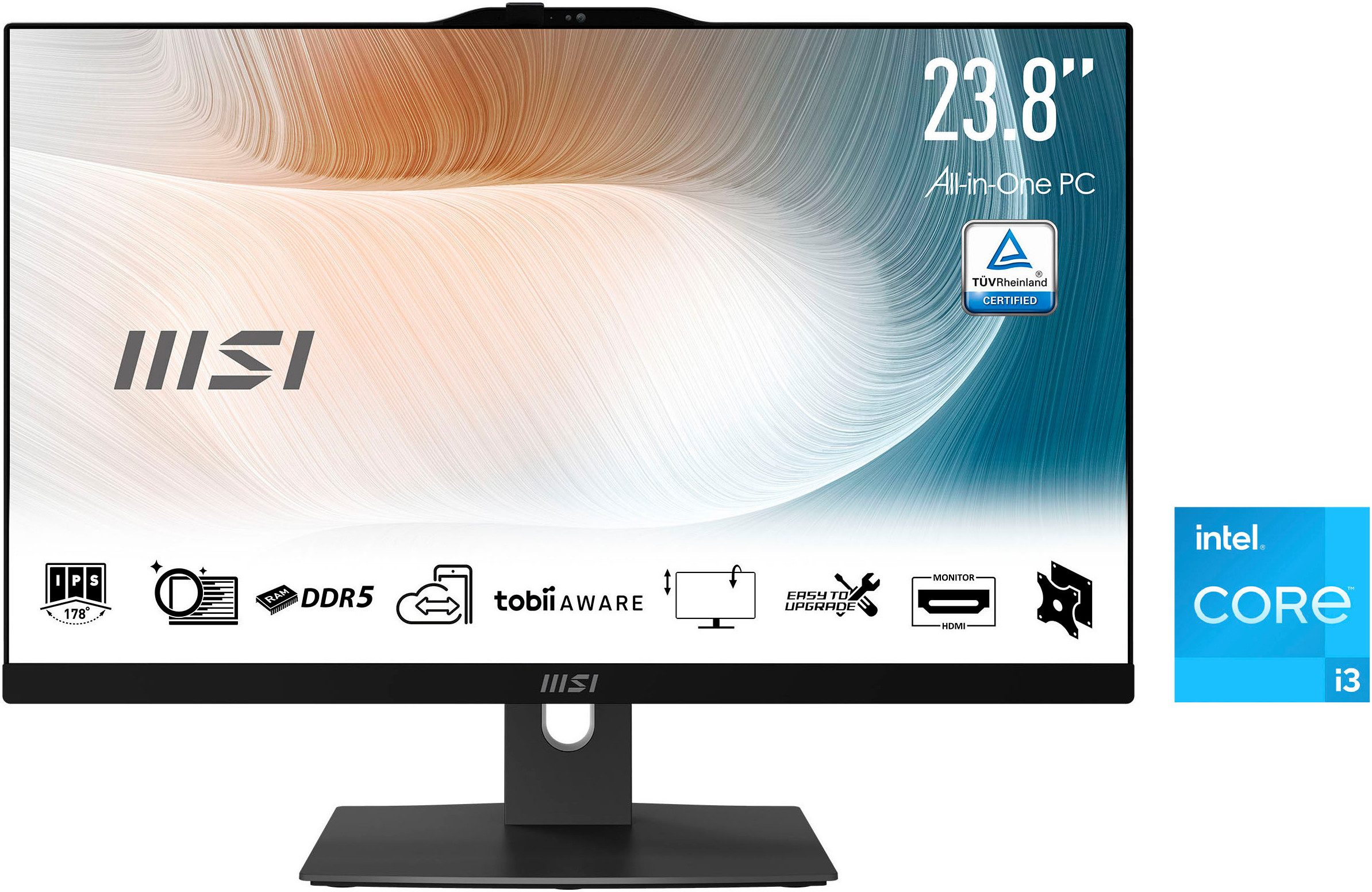 MSI Modern AM242P 1M-1870DE All-in-One PC (23,8 Zoll, Intel Core 3 100U, Intel Graphics, 16 GB RAM, 256 GB SSD, Luftkuhlung)