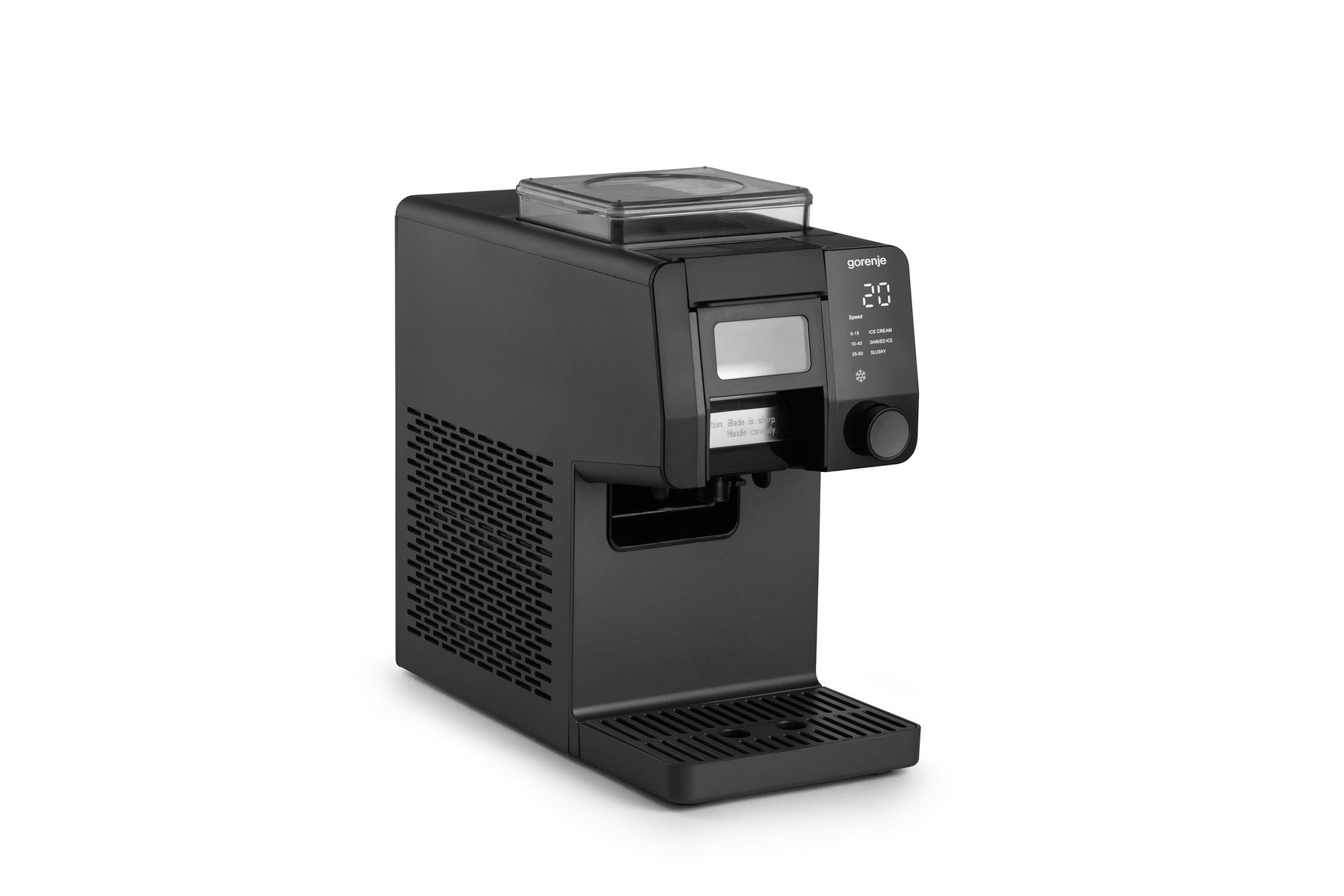 GORENJE Eismaschine GIICM - 3in1 Instant Eismaschine, 200 W, Eis & Slushy in 90 Sek., 1 L, Selbstreinigungsfunktion, max. 35kg/Tag