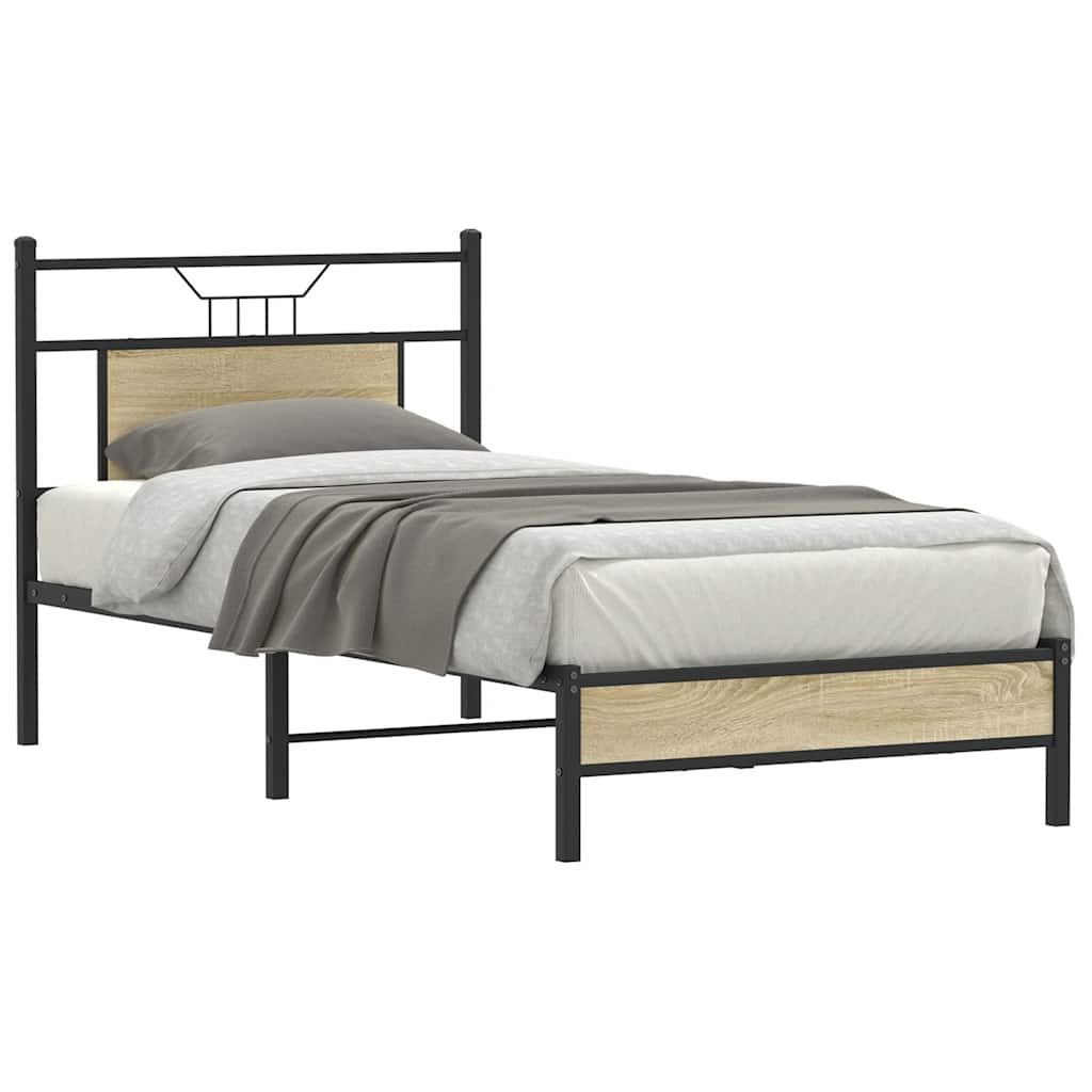 vidaXL Bett Bettgestell ohne Matratze Sonoma-Eiche günstig online kaufen