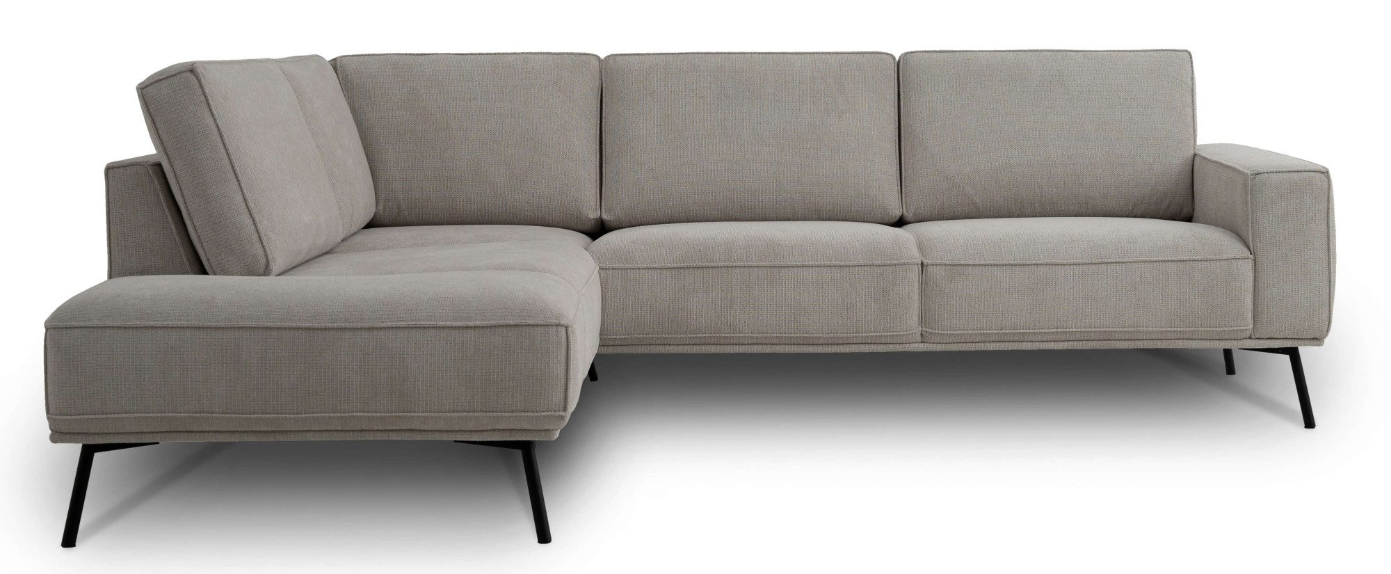 OTTO home Ecksofa Vosby, 260 cm, Chenille, mit dekorativer Kedernaht, Wellenunterfederung