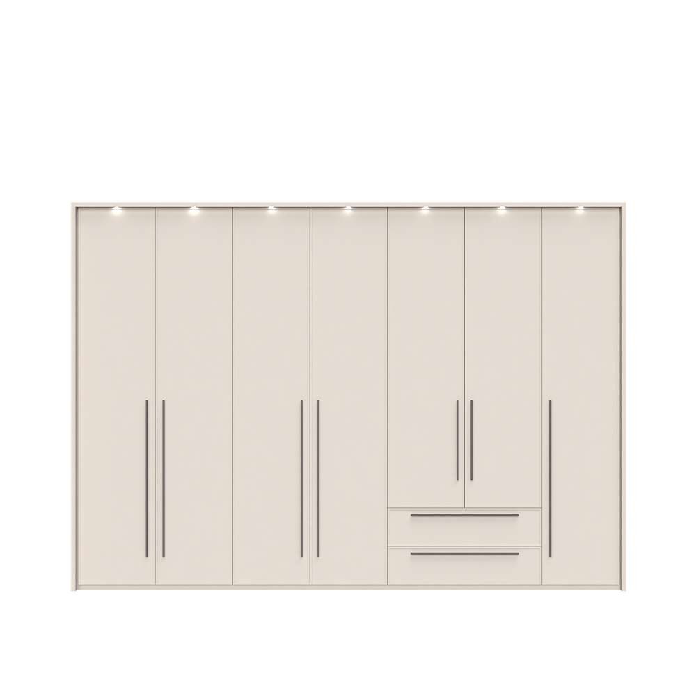 OTTO home Drehtürenschrank Opera mit oder ohne Kranz inkl. LED-Bel.,B 227,272,317 oder 362 cm UV lackiert, Soft Close Funktion, Höhenverstellbare Füße