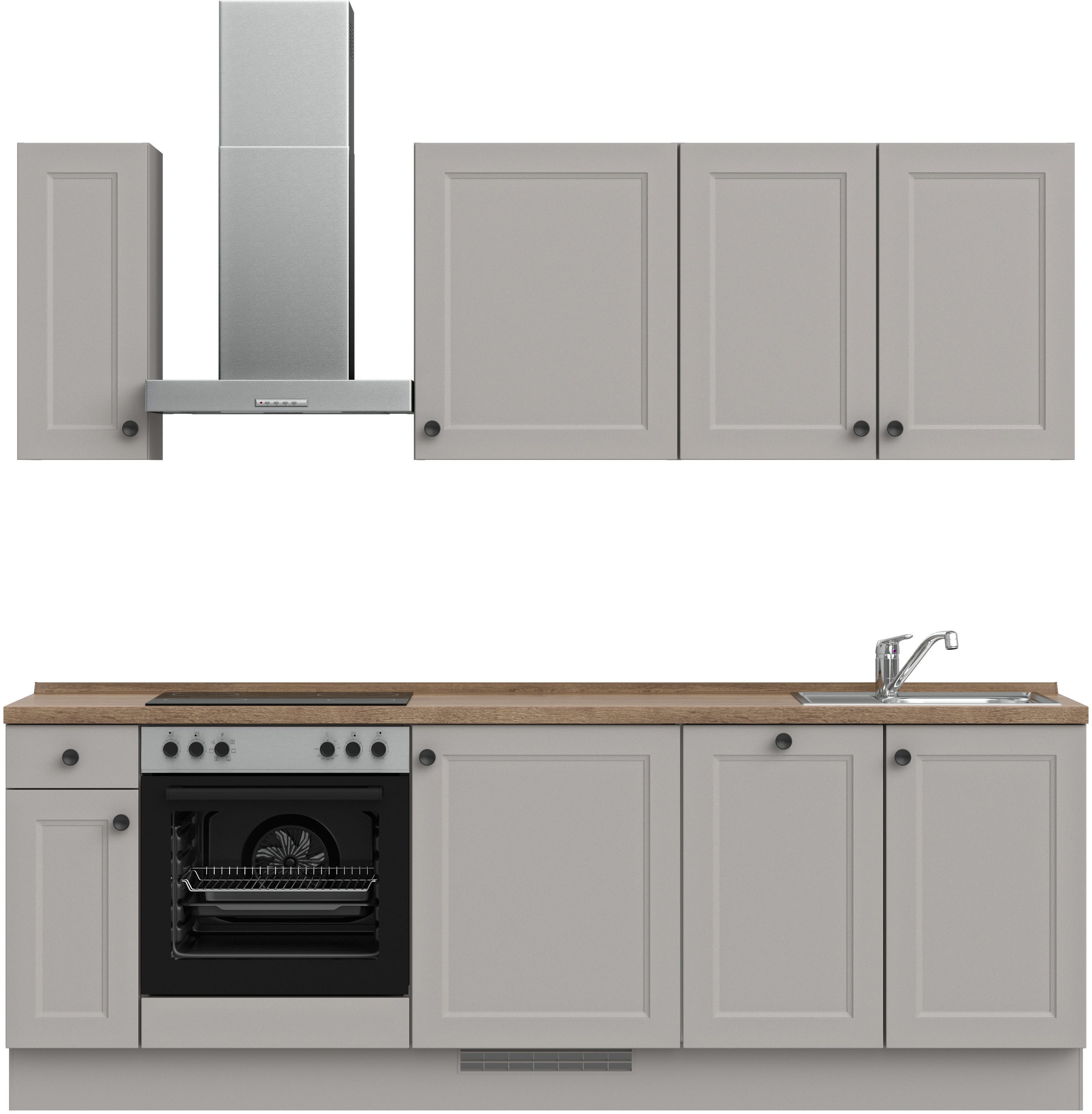 nobilia® Küchenzeile "Cascada I", vormontiert, Ausrichtung wählbar, Breite 240 cm, wahlw. mit E-Geräten