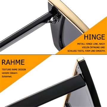 RefinedFlare Retrosonnenbrille Große modische Cat-Eye-Sonnenbrille, Unisex, geeignet für Partys usw.