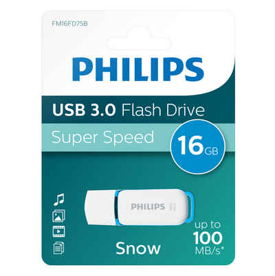 Philips FM16FD75B/00 USB-Stick (USB 3.0, Lesegeschwindigkeit 100,00 MB/s, Ocean Blue®, 16 GB, USB 3.0, 1er Pack)