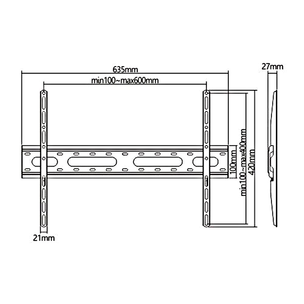 Maclean MC-939 TV-Wandhalterung, (bis bis mm VESA-Standard 70,00 600x400 Zoll, mm) max. Wandabstand: 27 kg - - - 45