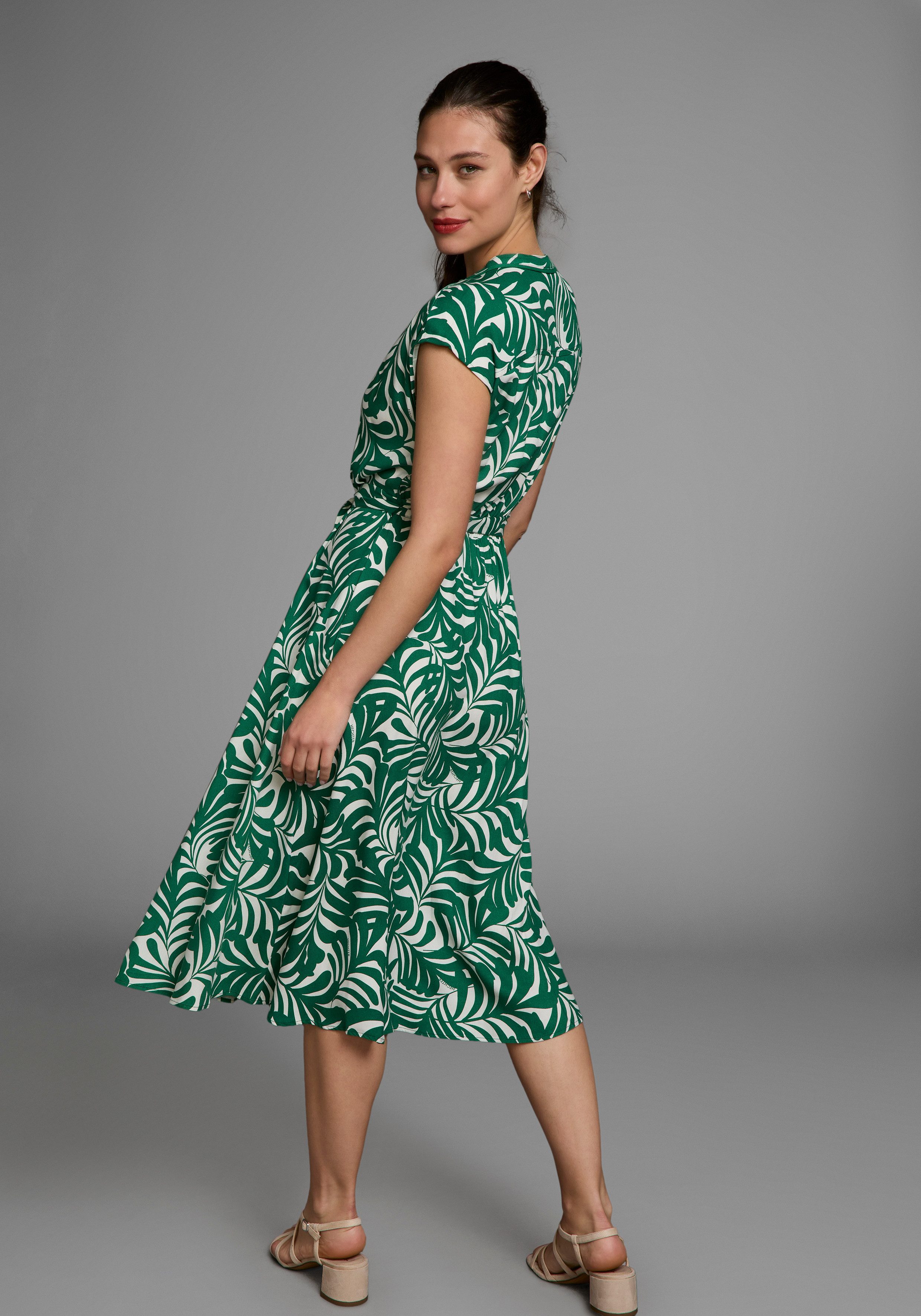 HECHTER PARIS Midikleid mit Knopfleiste und Bindetaille günstig online kaufen