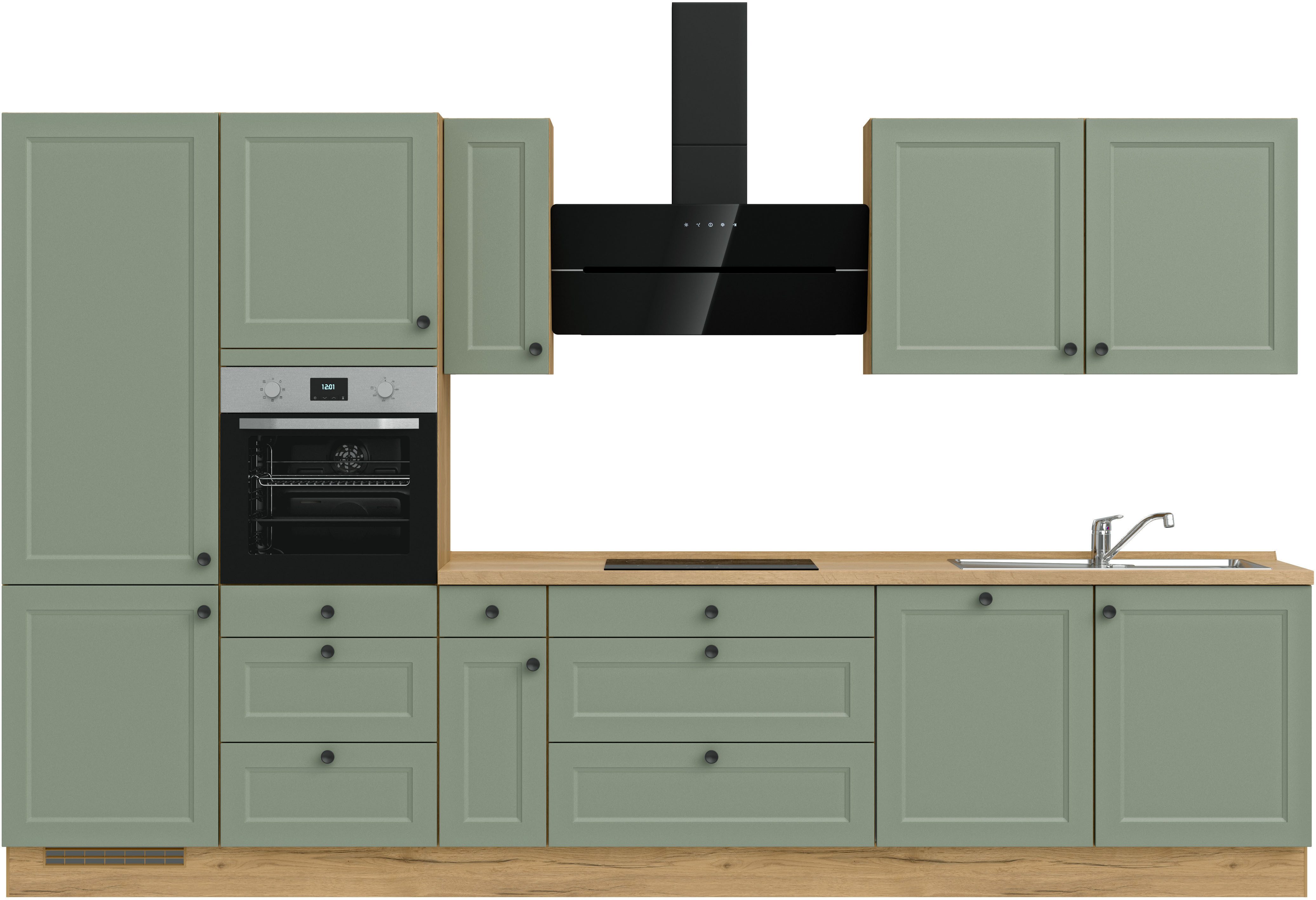 nobilia® Кухниzeile "Cascada II", vormontiert, Breite 360 cm, Ausrichtung wählbar, wahlw. mit E-Geräten