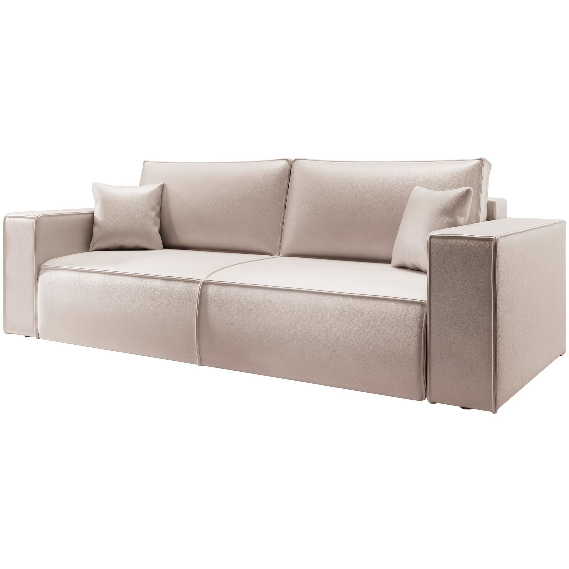 Selsey Schlafsofa, 3-Sitzer Sofa mit Bettkasten, Schlaffunktion, Kunstleder günstig online kaufen