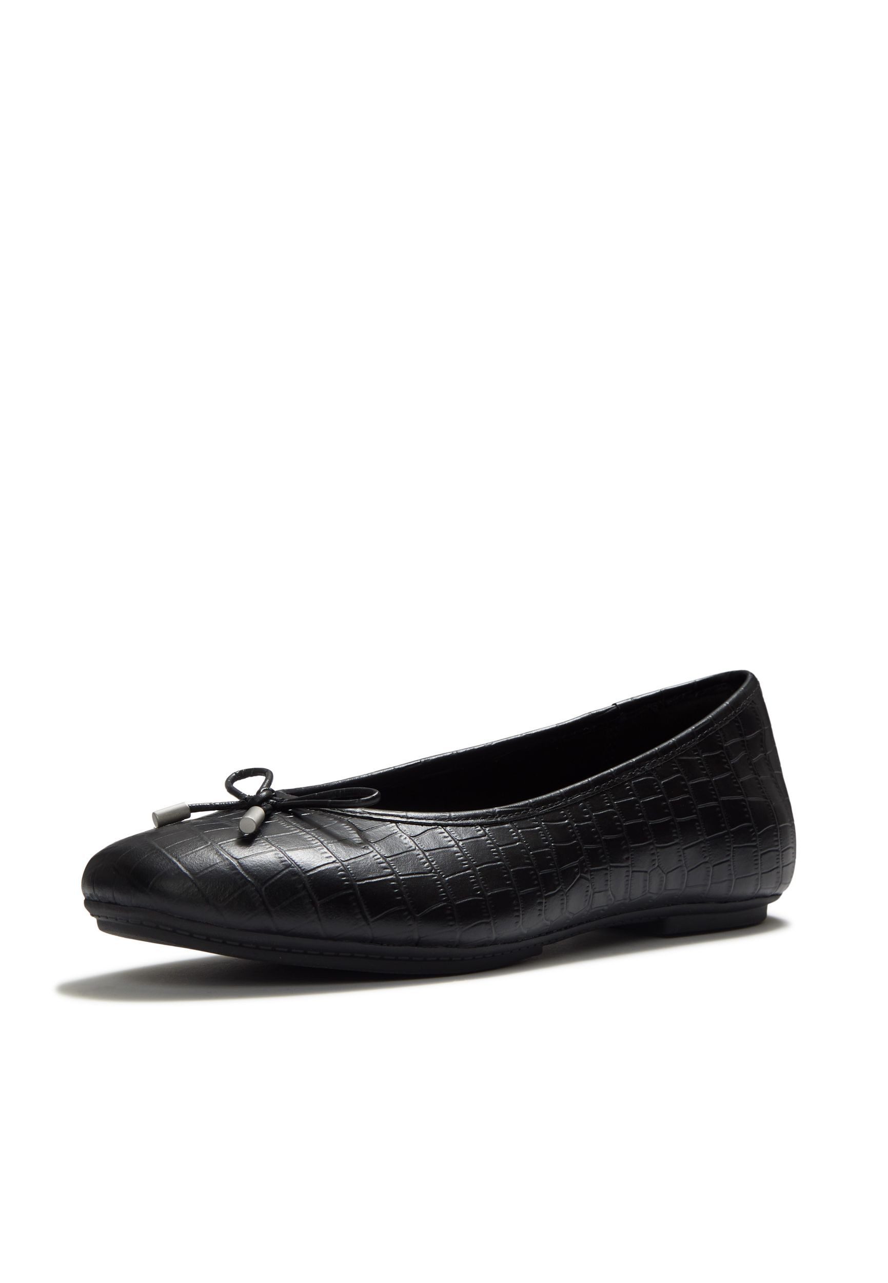 Fitflop DELICATO CROCODILE BALLERINAS Ballerina All Black