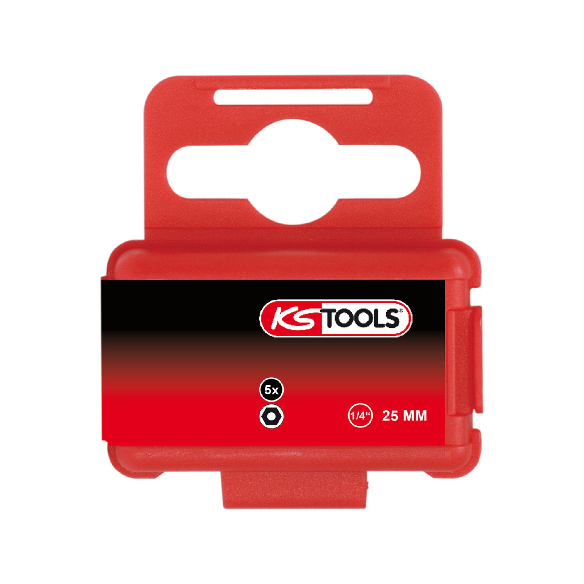 Bit-Set KS Tools 1/4" CLASSIC Bit Innensechskant,Bohrung,25mm,6mm,5er Pack 5 S