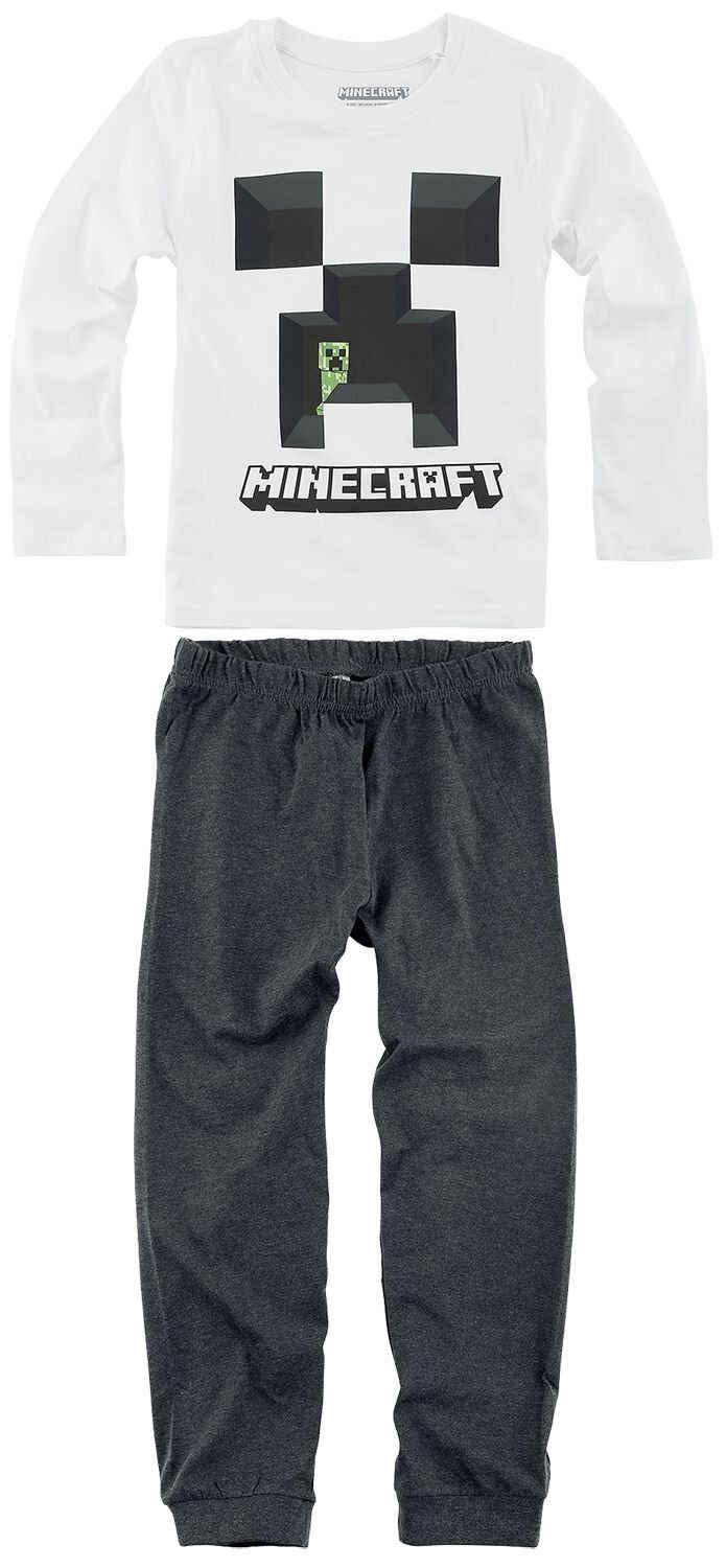 Minecraft Pyjama MINECRAFT PYJAMA Kinder Schlafanzug für Jungen und Mädchen 6 7 8 9 10 Jahre langer Pijama Gr.128 (Oberteil + Hose)