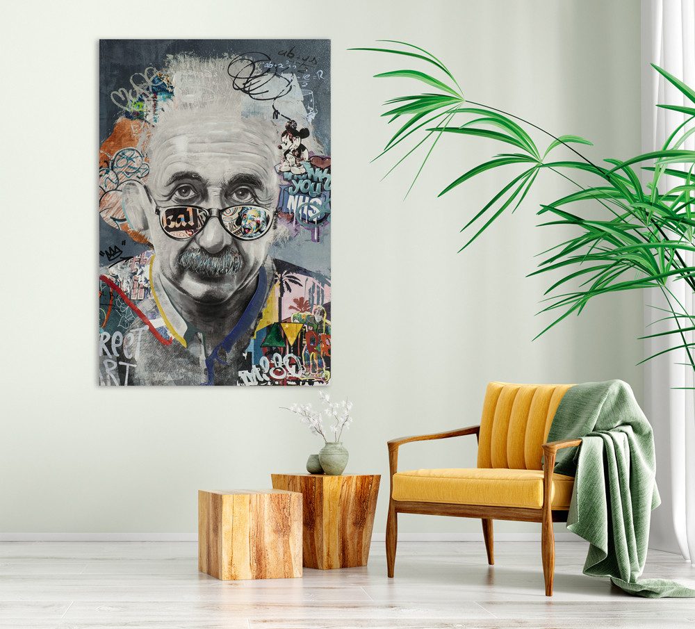 ArtUniverse Gemälde Brillianter Physiker 80x120cm, Menschenmotiv