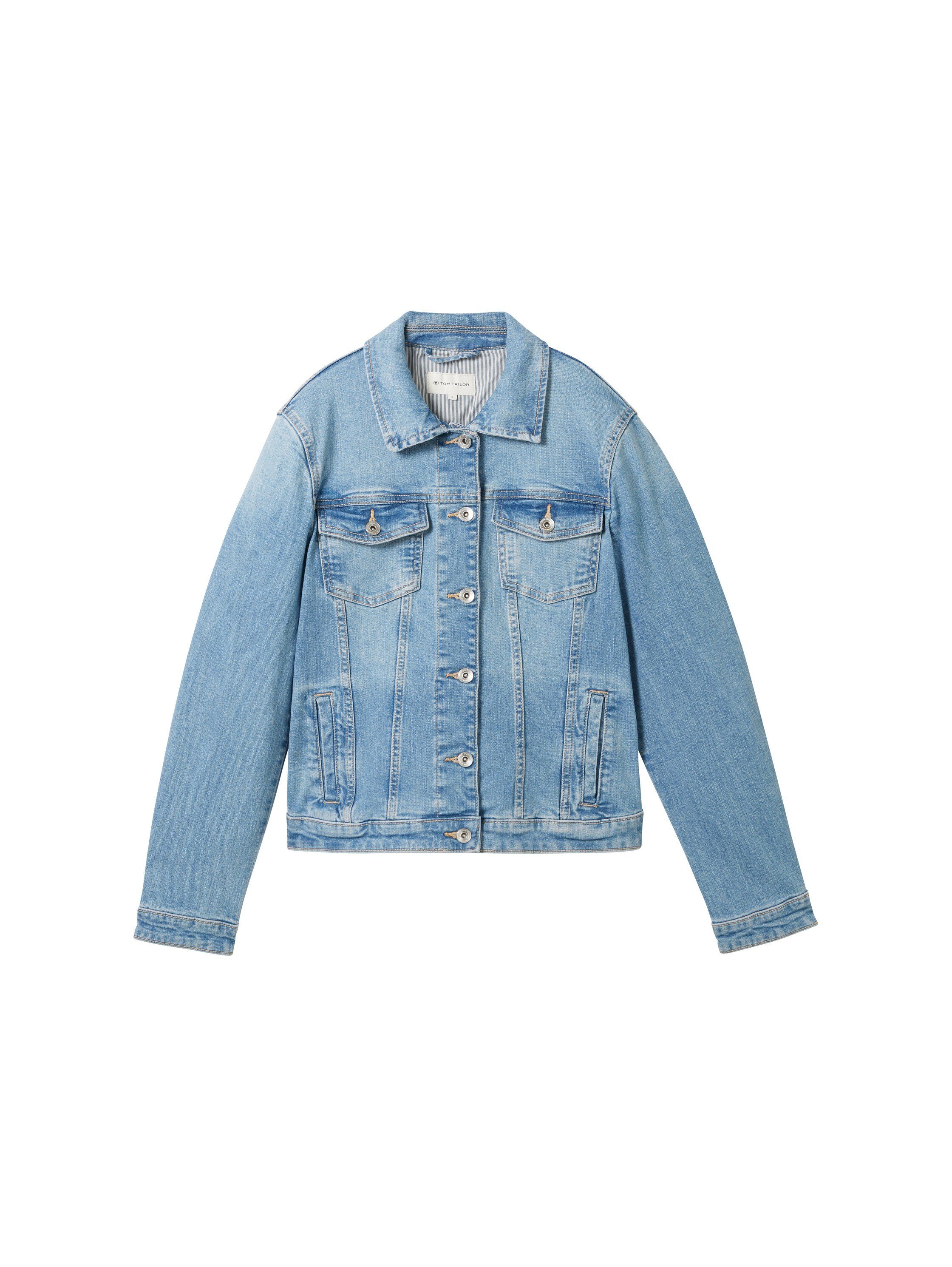 TOM TAILOR Jeansjacke mit Knopfleiste und Hemdkragen