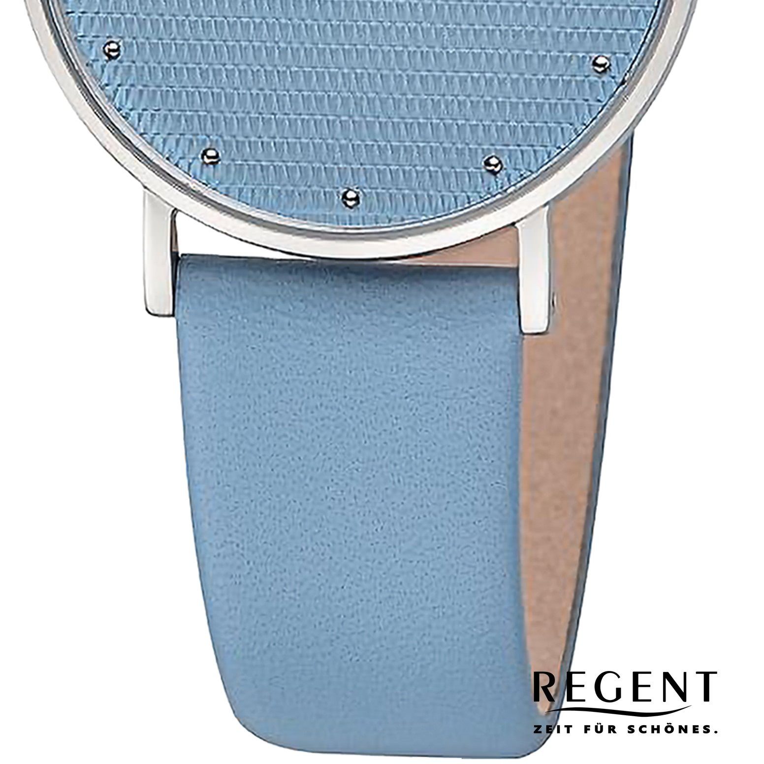 Regent Quarzuhr Regent Damen 32mm), (ca. Armbanduhr groß Analog, extra Armbanduhr rund, Lederarmband Damen