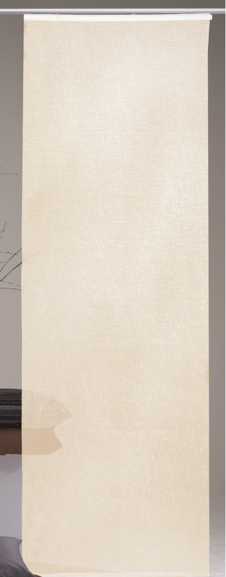Schiebegardine Desiré, Arsvita, Klettband (1 St), transparent, Flächenvorhang 60 x 245 cm (B x H), inkl. Beschwerungsstange / Paneelwagen - Schiebevorhang Beige