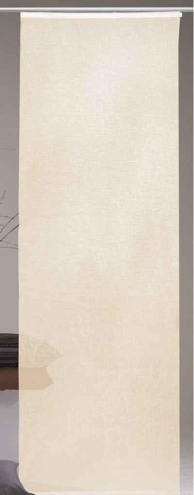 Schiebegardine Desiré, Arsvita, Klettband (1 St), transparent, Flächenvorhang 60 x 245 cm (B x H), inkl. Beschwerungsstange / Paneelwagen - Schiebevorhang