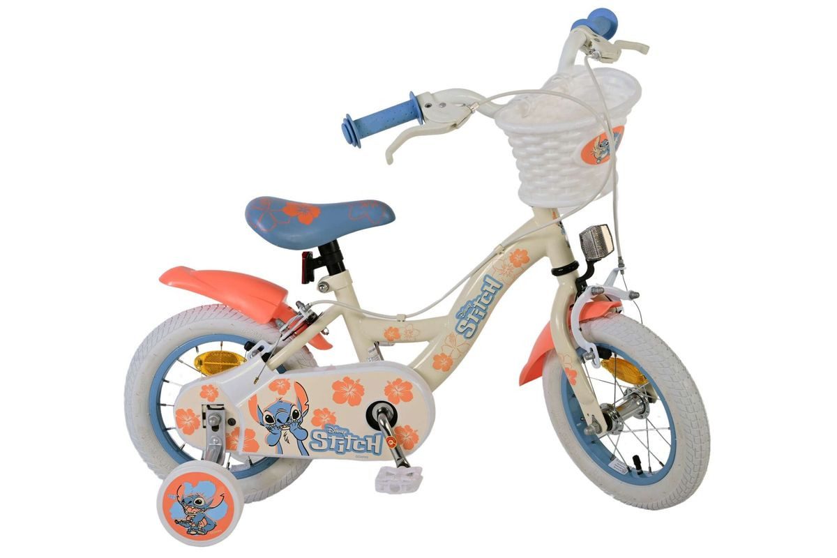 Thumbnail - Volare Kinderfahrrad 12 Zoll Kinder Mädchen Fahrrad Rad Mädchenrad Disney Stitch 31251-SAFW, 1 Gang, Korb,Stützräder,Ket...