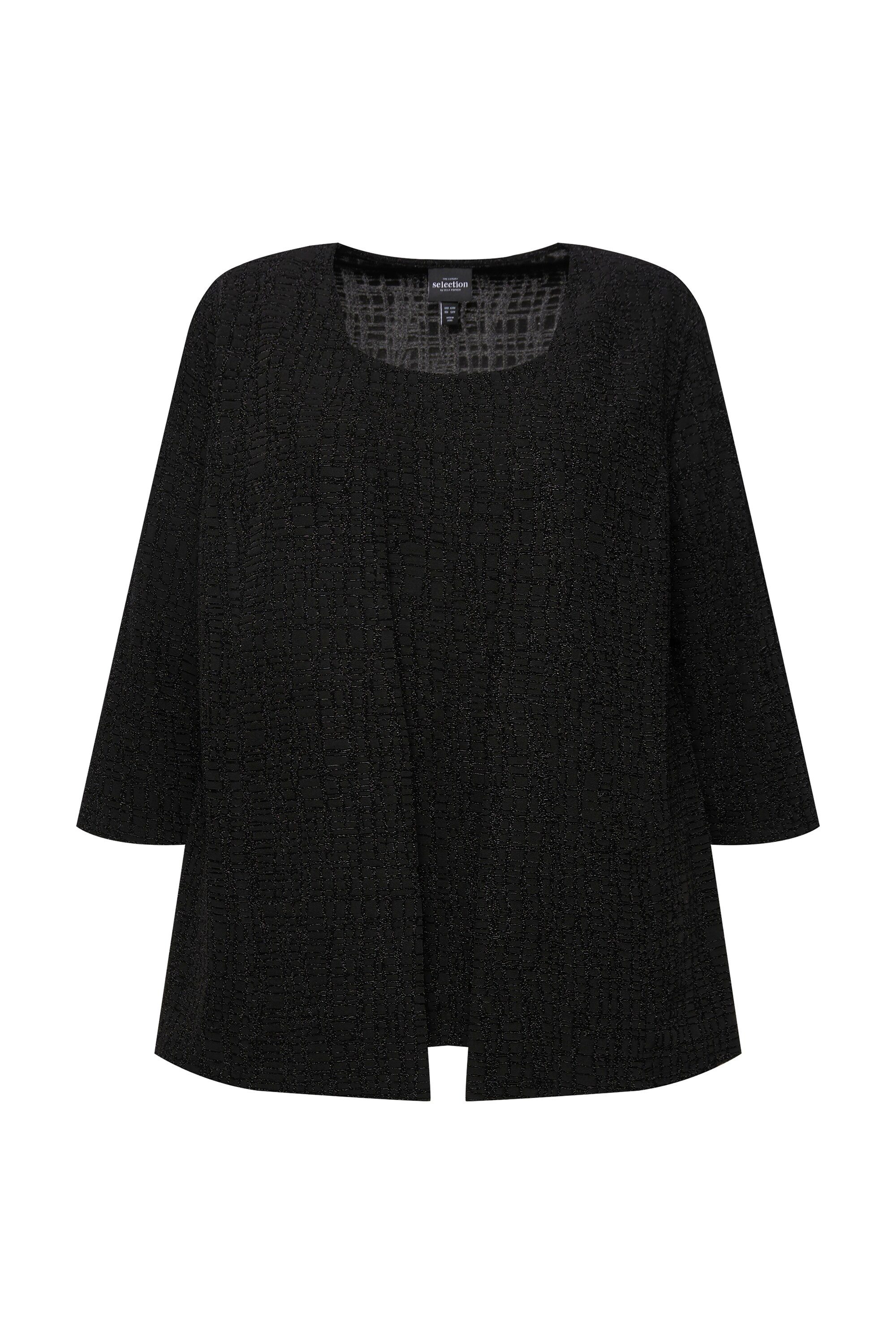 Ulla Popken Druckbluse 2-in-1-Blusenshirt Glitzer V-Ausschnitt 3/4-Arm günstig online kaufen