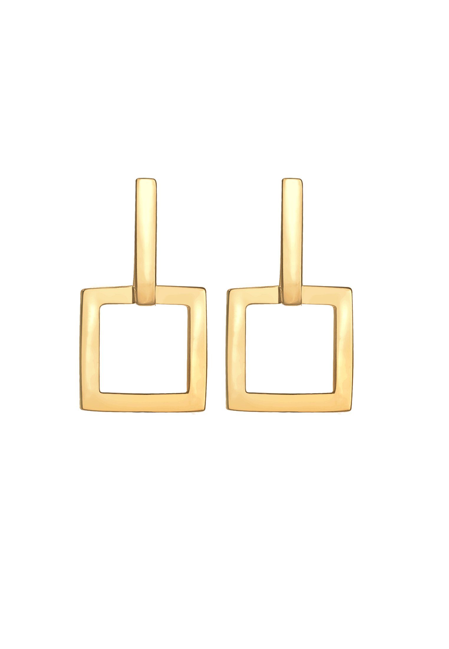 Elli Paar Ohrstecker Creolen Eckig Quadrat 925 Silber