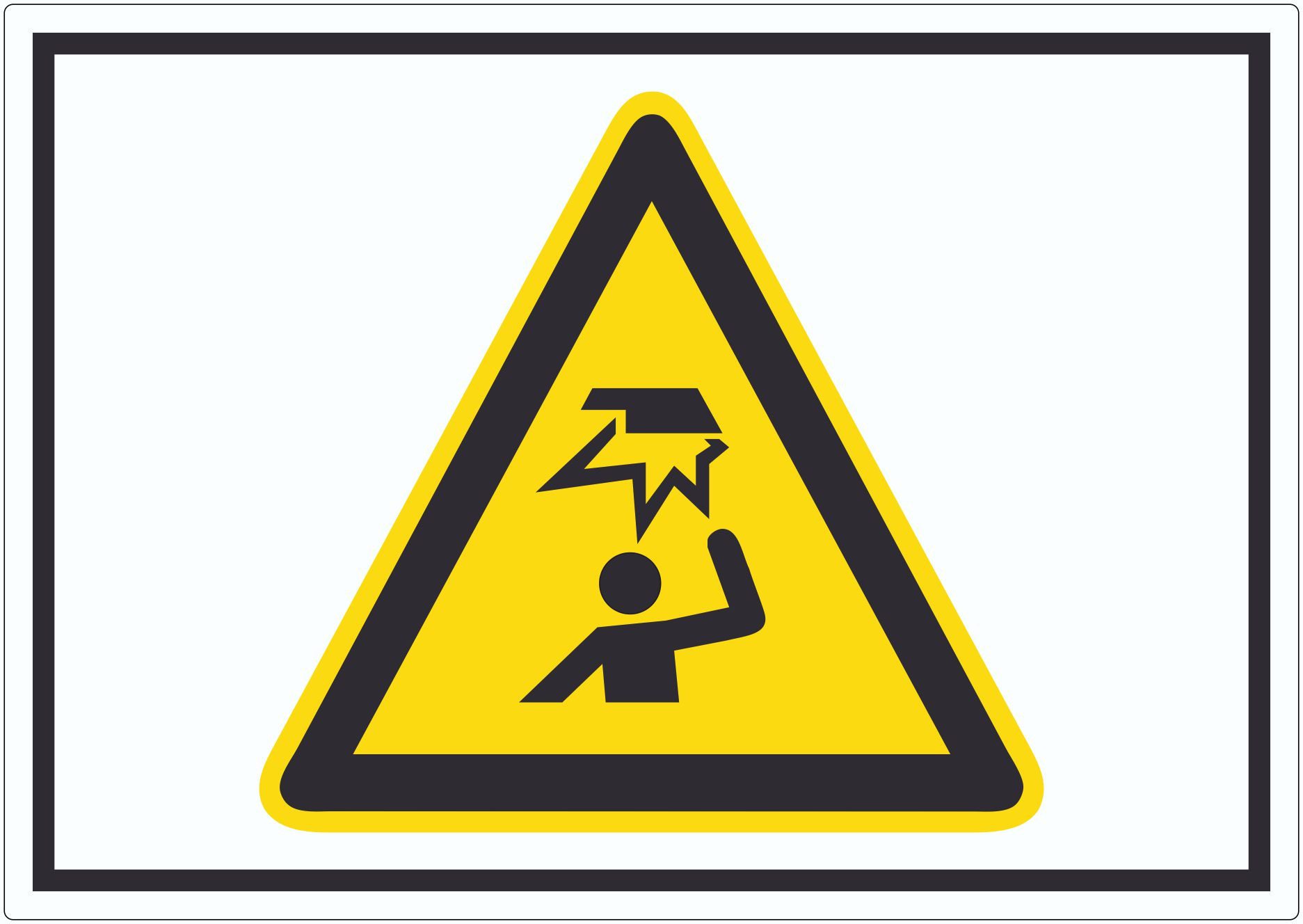 HB-Druck Aufkleber Achtung Hindernisse im Kopfbereich Symbol Aufkleber, wetterfest, UV-beständig, kratzfest