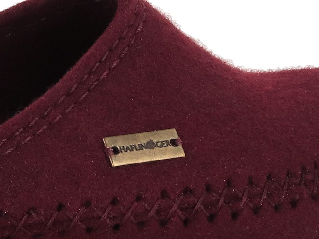 Haflinger Damen Herren Pantoffel Blizzard Credo, bordeaux, wärmeisolierend, filz Hausschuh – Bild 4 von 5
