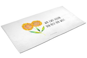 Mr. & Mrs. Panda Handtuch Sonnenblume - Weiß - Geschenk, Badezimmer, Handtücher, Blumen, Sonnen, (1-St)