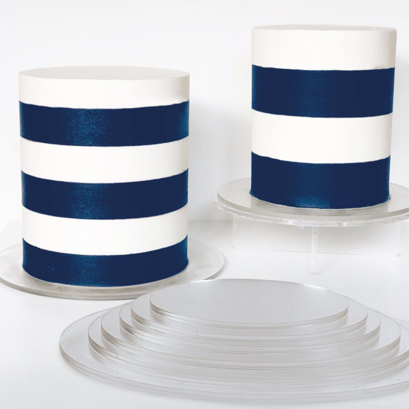 Rutaqian Kuchenteller Kuchenplatte, Kuchenteller, für Buttercremetorte, Acryl, nicht klebend, wiederverwendbar, zum Servieren von Kuchen, 2 Stück