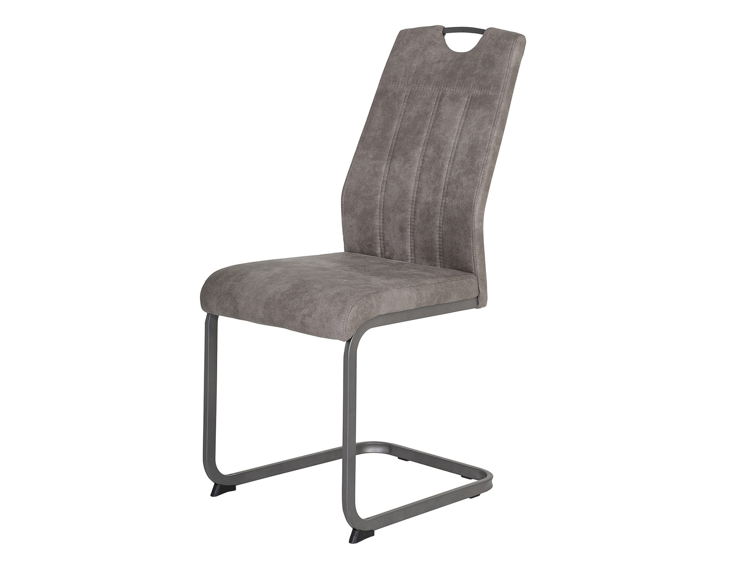 Die Möbelfundgrube® Freischwinger mit Microfaser, Griffmulde, Esszimmerstuhl, »Christina«, belastbar bis 120 kg · Metallgestell Vierkantrohr