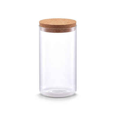 Zeller Present Vorratsglas Vorratsglas mit Korkdeckel 1100 ml, Glas, Kork, (Stück, 1-tlg), Vorratsdose Lebensmittelaufbewahrung