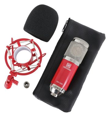 Pronomic Standmikrofon CM-100 Studio Großmembran- Kondensatormikrofon (Komplettset Popschutz schwarz, 10-tlg), inkl. Mikrofonständer, Micscreen, 5m XLR-Kabel